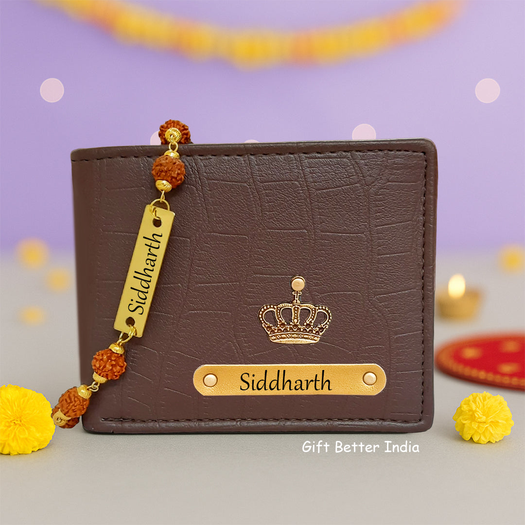 Crocs Series Customsied Men’s Wallet & Customised Name Rakhi Combo – Perfect Rakshabandhan Gift for Brother 🎁 - Gift Better
