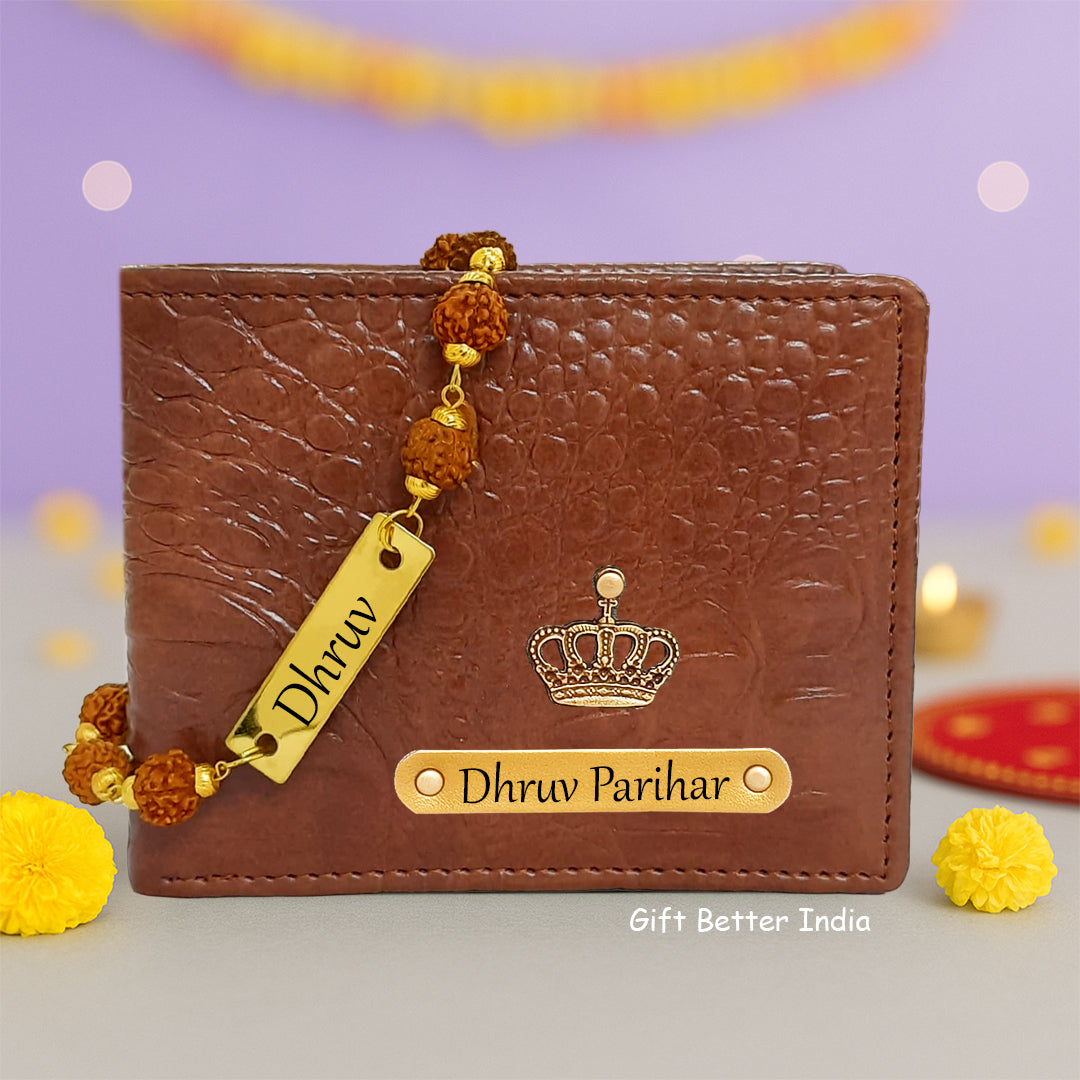 Crocs Series Customsied Men’s Wallet & Customised Name Rakhi Combo – Perfect Rakshabandhan Gift for Brother 🎁 - Gift Better