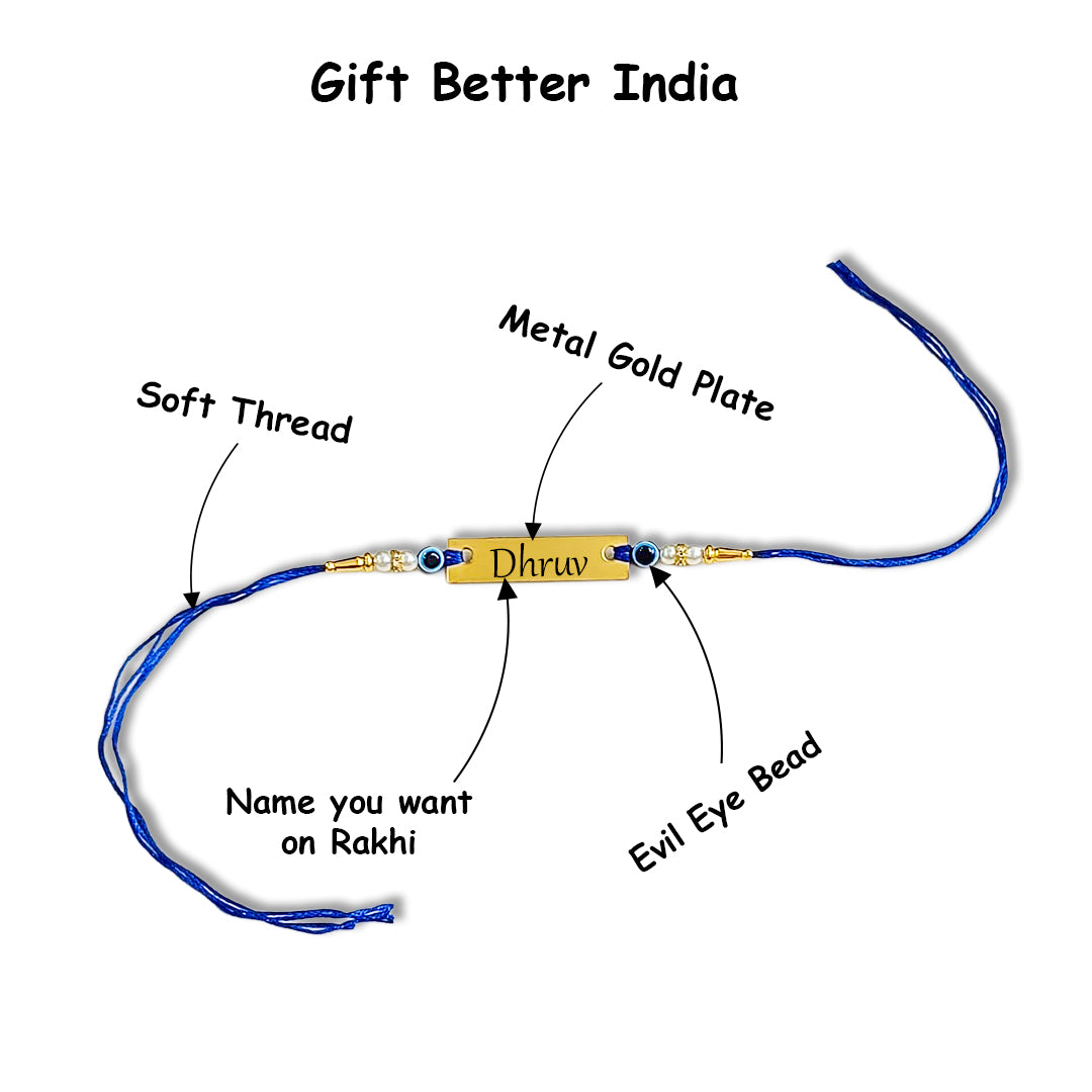 Customised Evil Eye Name Rakhi | Rakhi for Brother | Rakhi Gift - Gift Better
