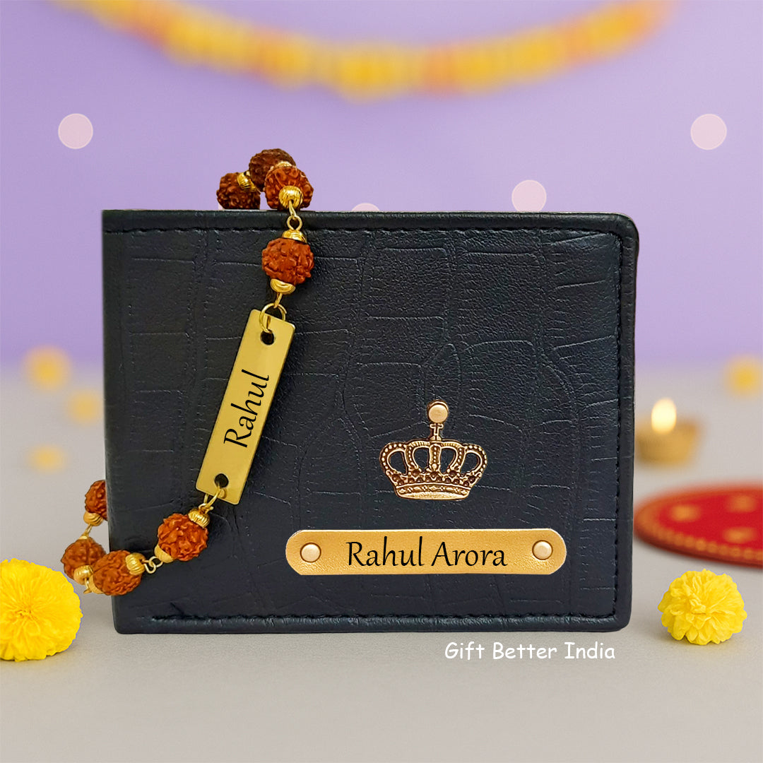 Crocs Series Customsied Men’s Wallet & Customised Name Rakhi Combo – Perfect Rakshabandhan Gift for Brother 🎁 - Gift Better