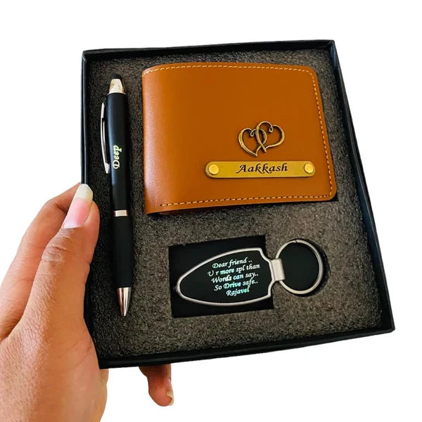 Men's Wallet with LED Pen & Keychain