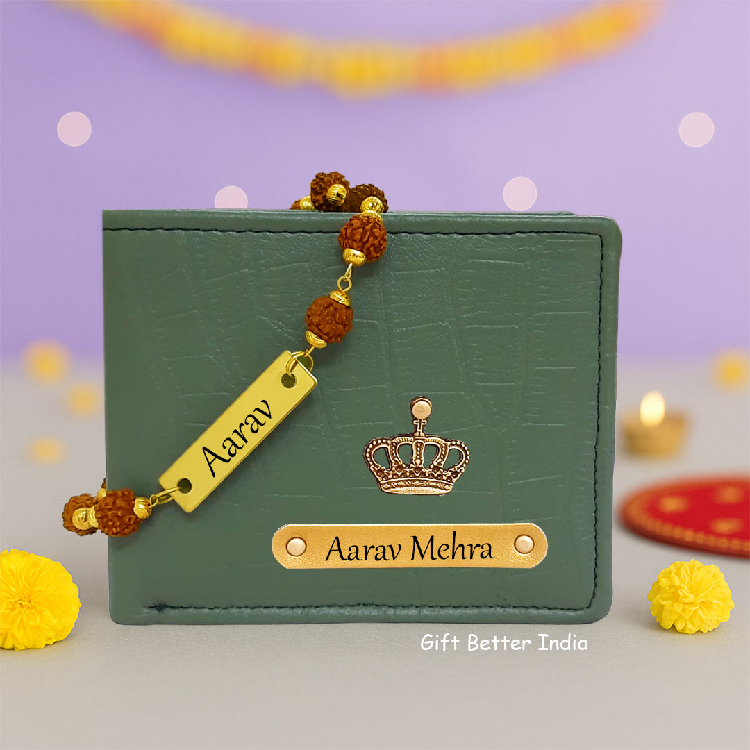 Crocs Series Customsied Men’s Wallet & Customised Name Rakhi Combo – Perfect Rakshabandhan Gift for Brother 🎁 - Gift Better