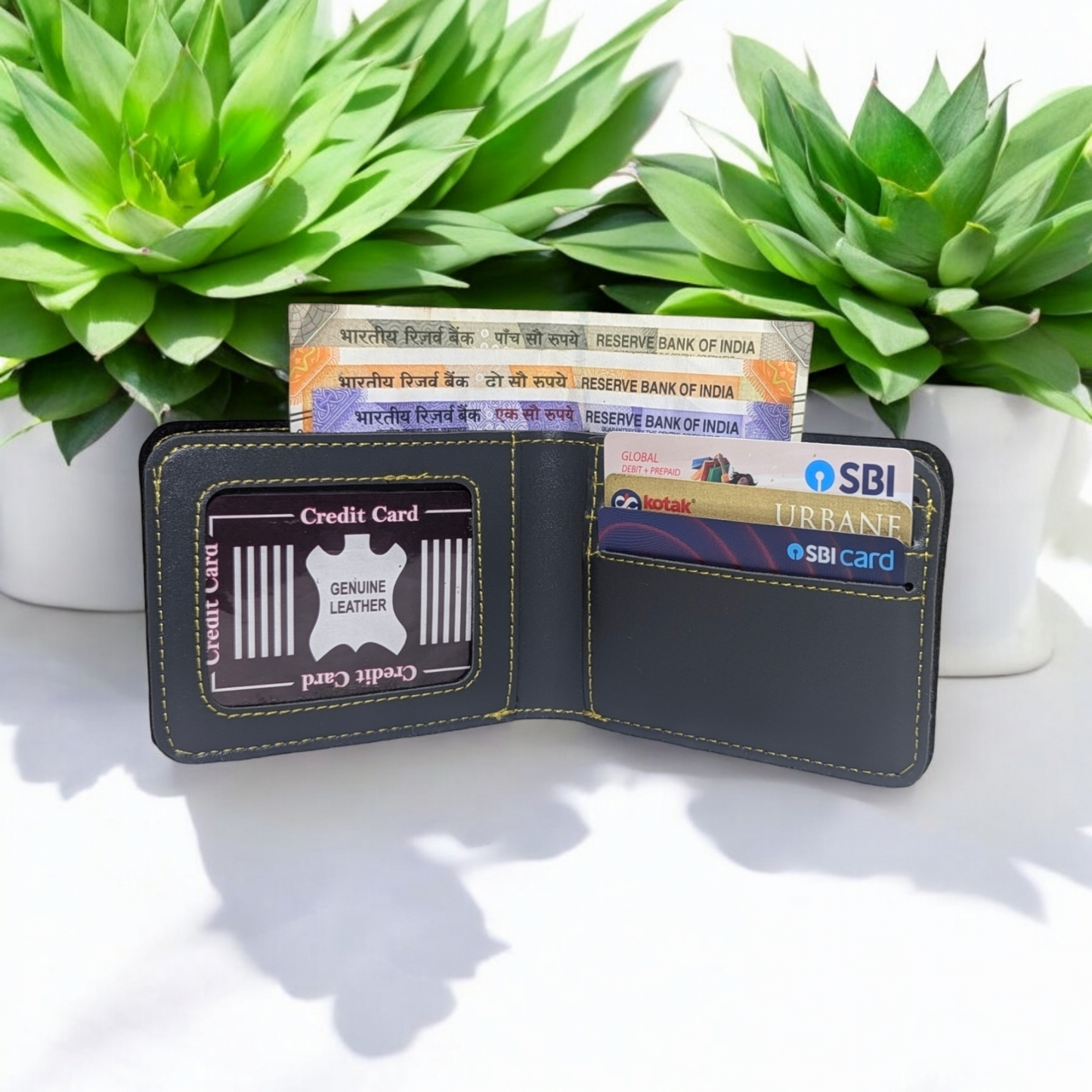 Men's Wallet Faux Vegan Leather