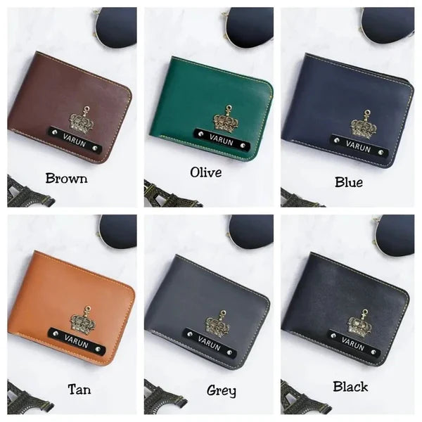 Men's Wallet Faux Vegan Leather (Metal Name Plate)